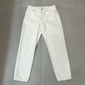 MNG denim size 6 mom jeans in off white color
